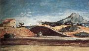 Paul Cezanne Le Percement de la voie ferree avec la montagne Sainte-Victoire France oil painting artist